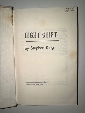 Vintage Copy 1978 Night Shift Hardcover Book by Stephen King